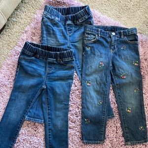 3 pairs Gap Girls size 4/4T Denim Jeans/Jeggings